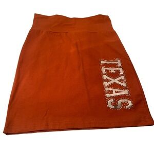 Chicka-d Burnt Orange Sparkling Texas Skirt Size 8 NWOT
